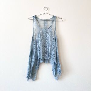 lace pale blue flowy tank top